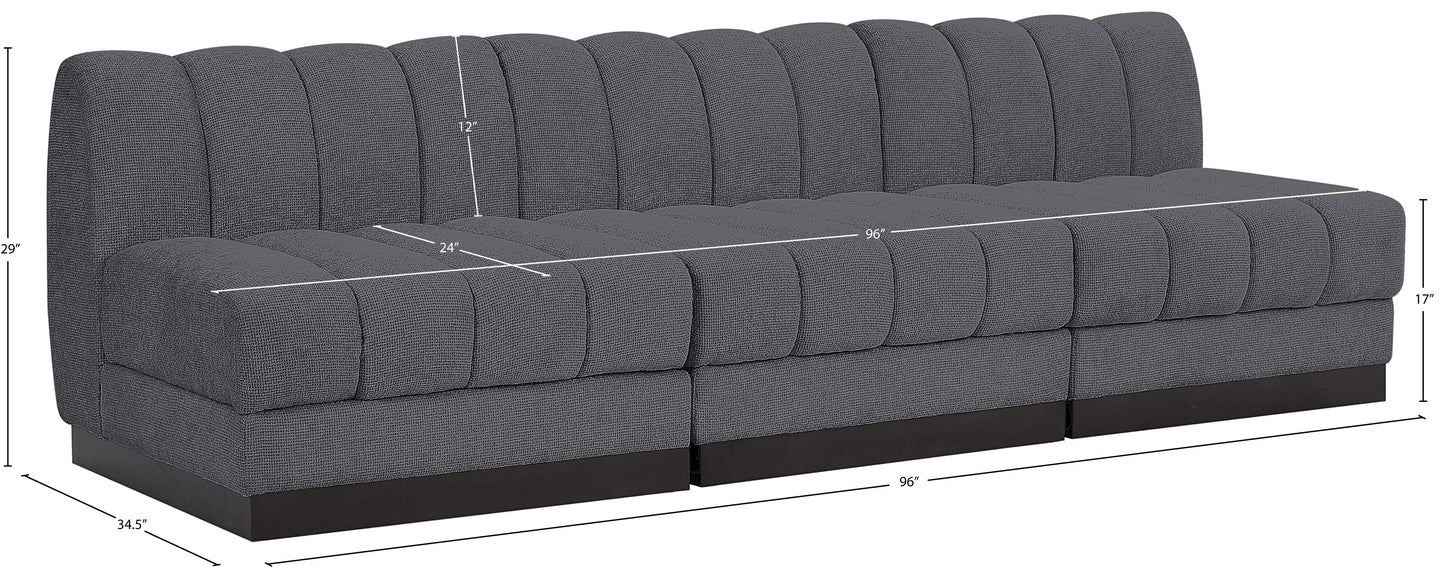 porter grey chenille fabric modular sofa s96