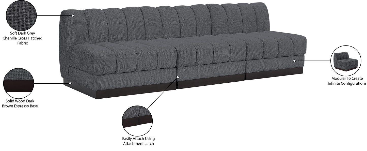 porter grey chenille fabric modular sofa s96