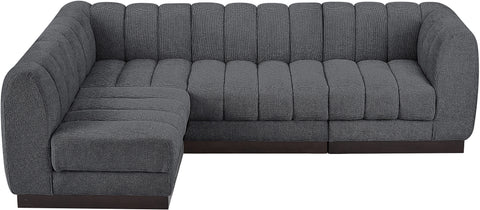 Porter Grey Chenille Fabric Modular Sectional Sec4A