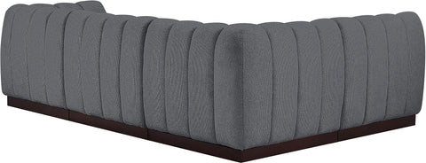 Porter Grey Chenille Fabric Modular Sectional Sec4A
