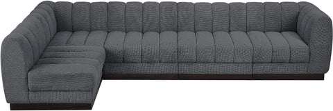 Porter Grey Chenille Fabric Modular Sectional Sec5A
