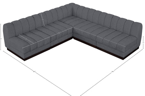 Porter Grey Chenille Fabric Modular Sectional Sec5B