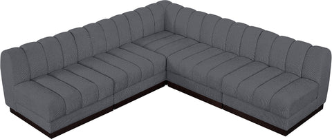Porter Grey Chenille Fabric Modular Sectional Sec5B