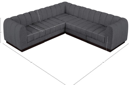 Porter Grey Chenille Fabric Modular Sectional Sec5C