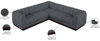 Porter Grey Chenille Fabric Modular Sectional Sec5C