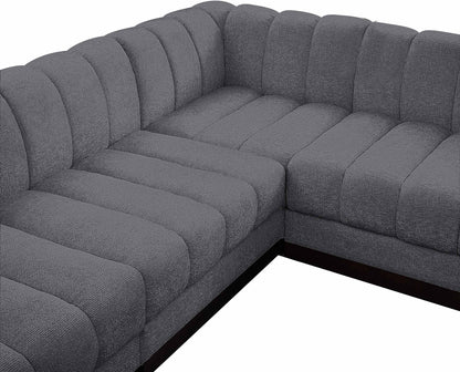 Porter Grey Chenille Fabric Modular Sectional Sec5C