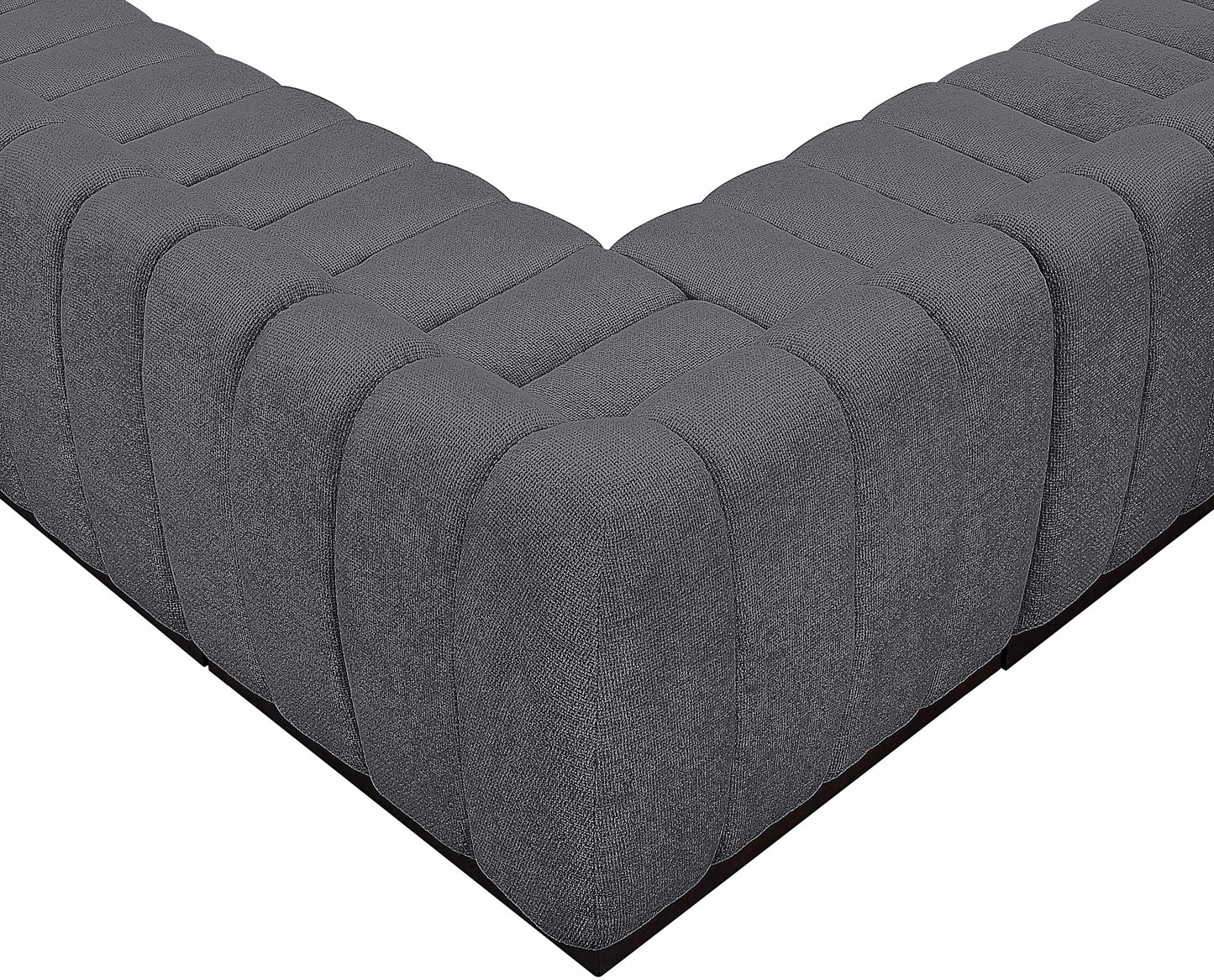 porter grey chenille fabric modular sectional sec5c