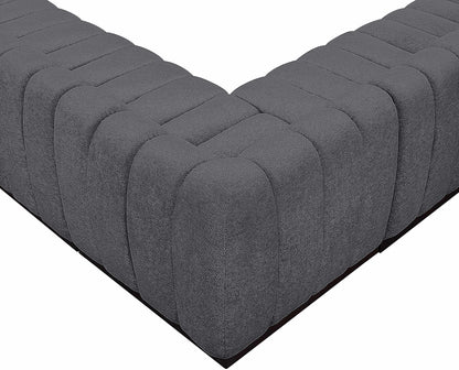 Porter Grey Chenille Fabric Modular Sectional Sec5C