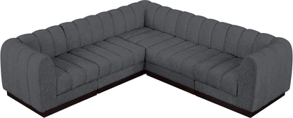 Porter Grey Chenille Fabric Modular Sectional Sec5C