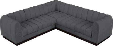 Porter Grey Chenille Fabric Modular Sectional Sec5C