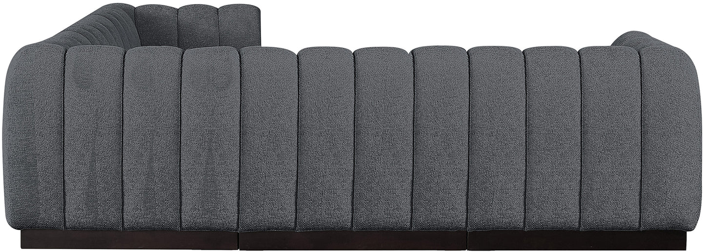 porter grey chenille fabric modular sectional sec5c