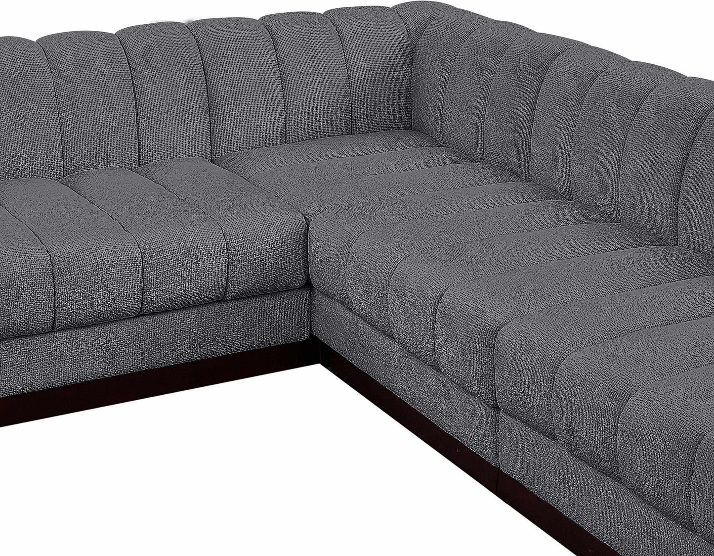 porter grey chenille fabric modular sectional sec5c