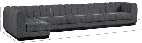 Porter Grey Chenille Fabric Modular Sectional Sec6B