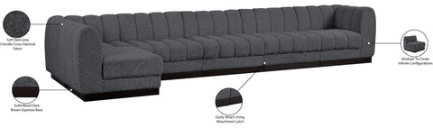 Porter Grey Chenille Fabric Modular Sectional Sec6B