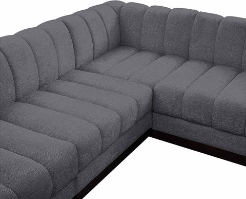Porter Grey Chenille Fabric Modular Sectional Sec6B