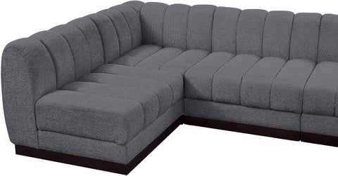Porter Grey Chenille Fabric Modular Sectional Sec6B