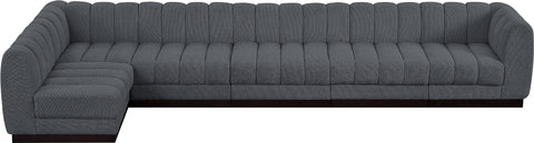 Porter Grey Chenille Fabric Modular Sectional Sec6B