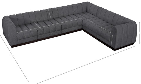 Porter Grey Chenille Fabric Modular Sectional Sec6C