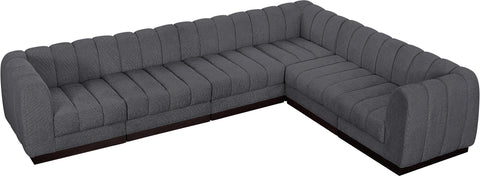 Porter Grey Chenille Fabric Modular Sectional Sec6C