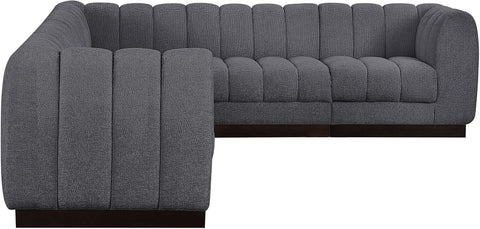 Porter Grey Chenille Fabric Modular Sectional Sec6C