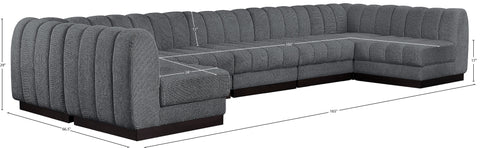 Opal 165" Chenille Fabric Upholstered Sectional, 7-Piece