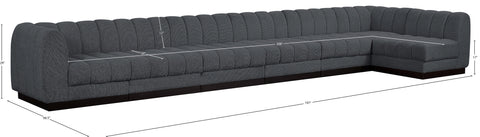 Porter Grey Chenille Fabric Modular Sectional Sec7B