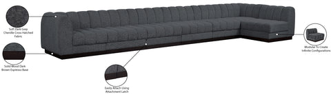 Porter Grey Chenille Fabric Modular Sectional Sec7B