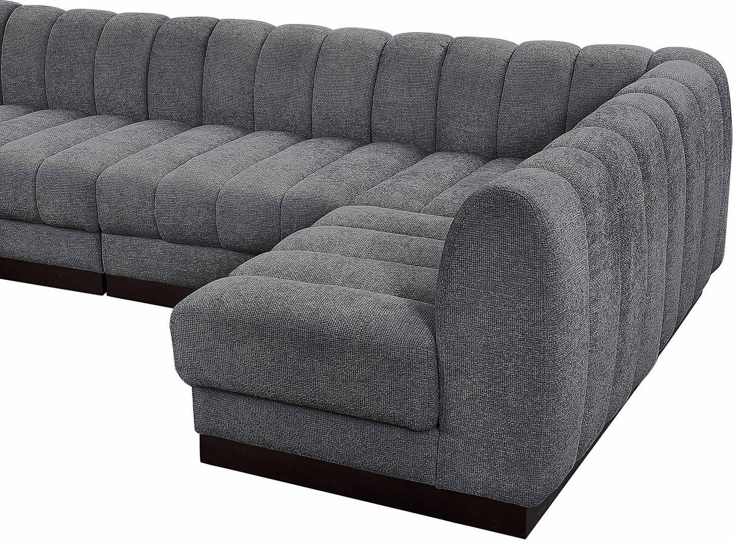 porter grey chenille fabric modular sectional sec8a