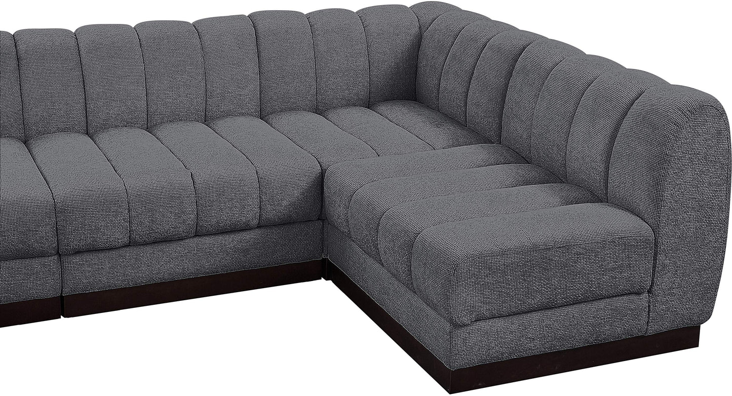 porter grey chenille fabric modular sectional sec8a