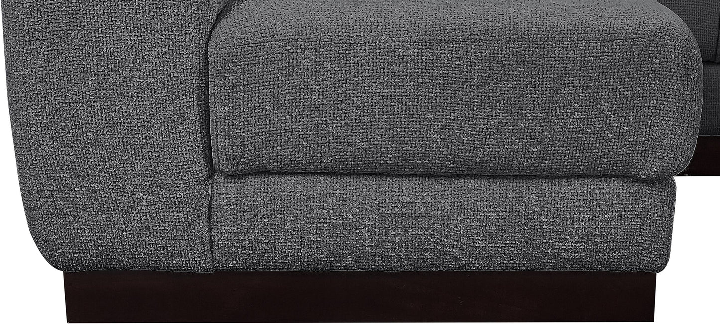 porter grey chenille fabric modular sectional sec8a