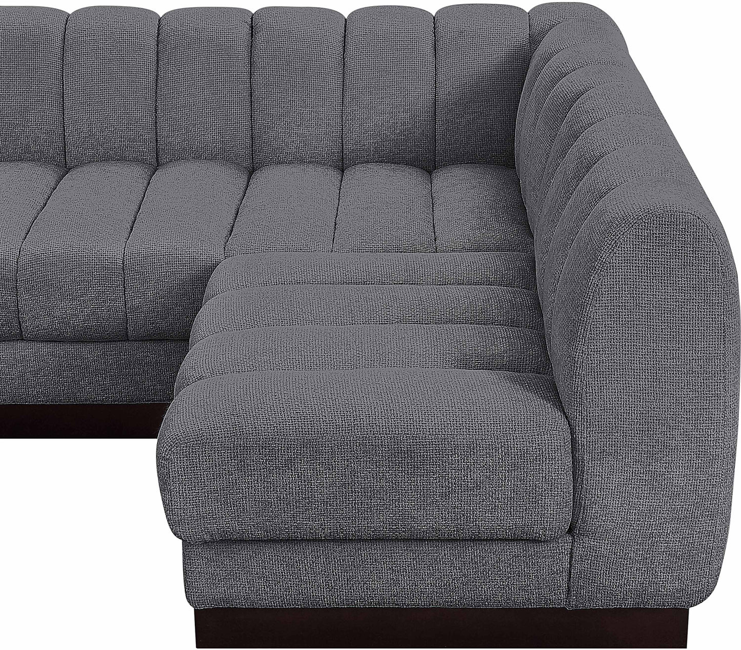 porter grey chenille fabric modular sectional sec8a