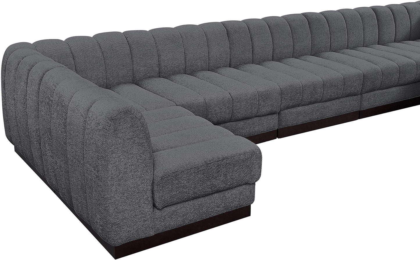 porter grey chenille fabric modular sectional sec8a