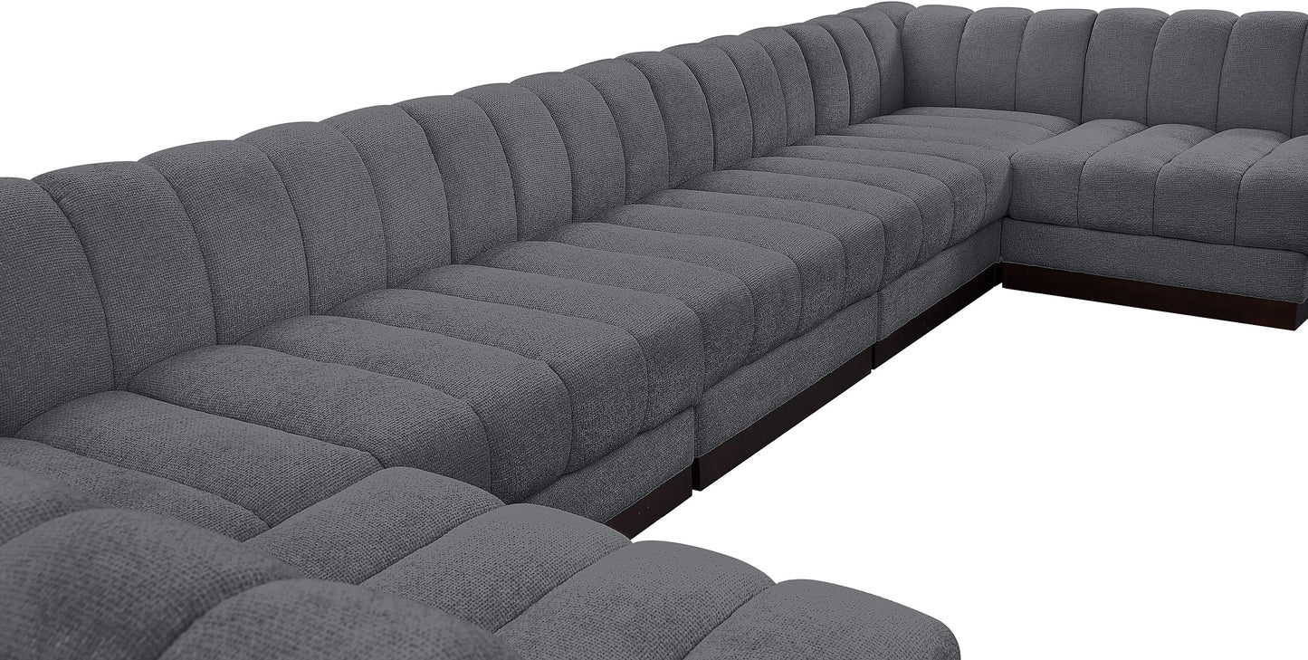 porter grey chenille fabric modular sectional sec8a