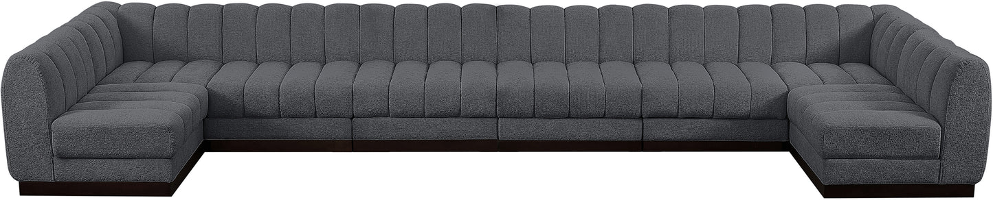 porter grey chenille fabric modular sectional sec8a