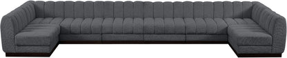 Porter Grey Chenille Fabric Modular Sectional Sec8A