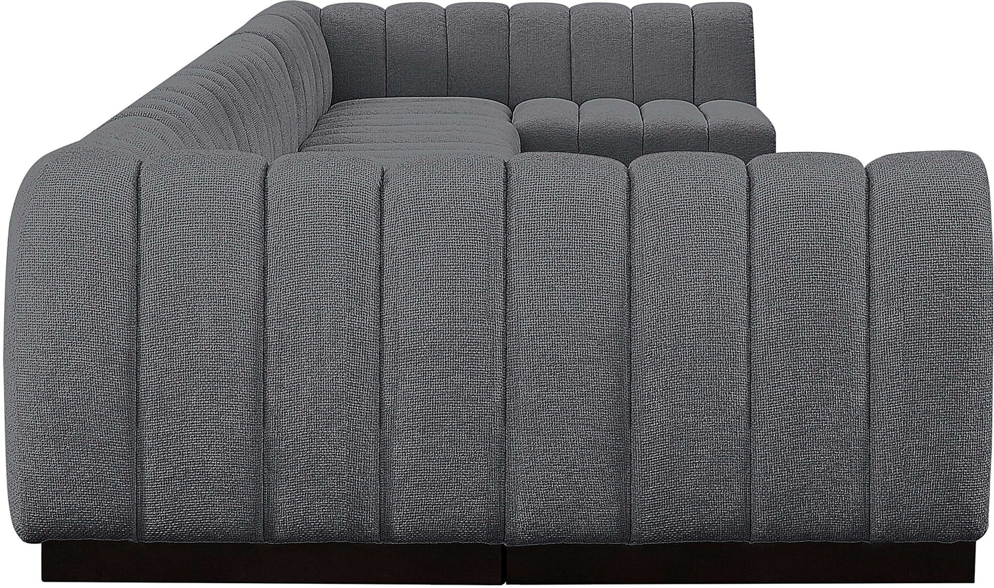 porter grey chenille fabric modular sectional sec8a