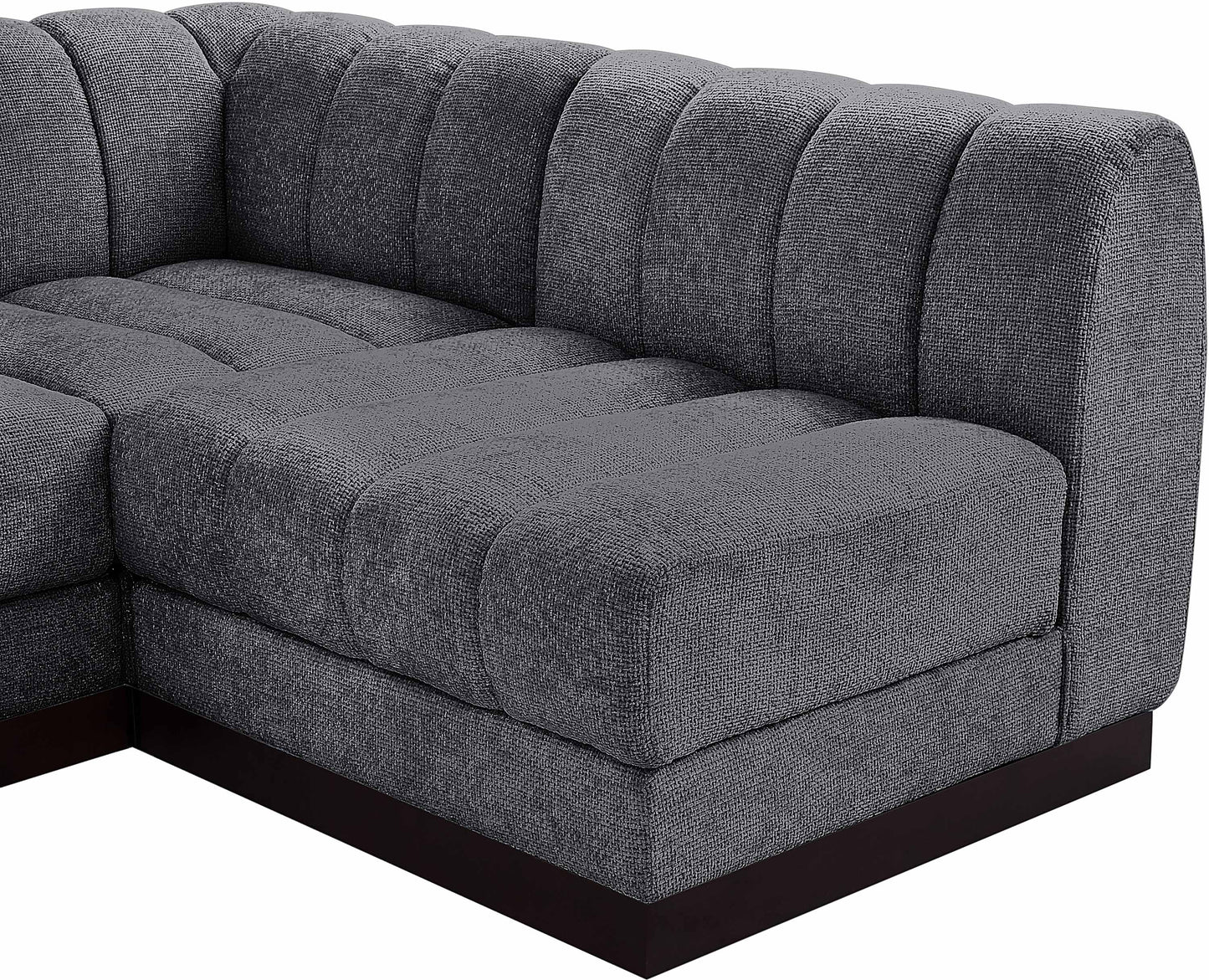 porter grey chenille fabric modular sectional sec8a