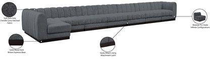 Porter Grey Chenille Fabric Modular Sectional Sec8B