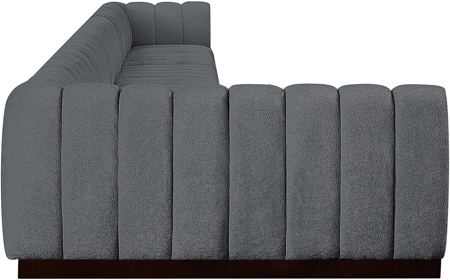 porter grey chenille fabric modular sectional sec8b