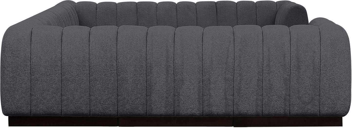 porter grey chenille fabric modular sectional sec8c