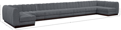 Porter Grey Chenille Fabric Modular Sectional Sec9A