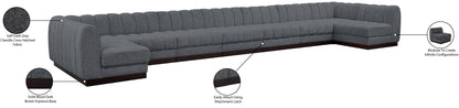 Porter Grey Chenille Fabric Modular Sectional Sec9A