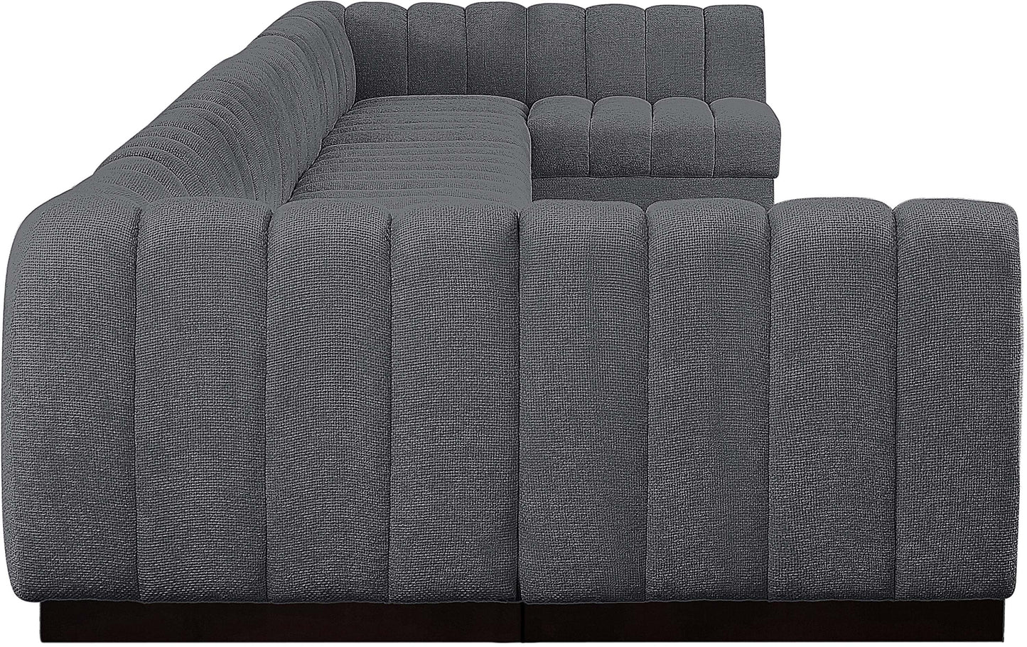 porter grey chenille fabric modular sectional sec9a