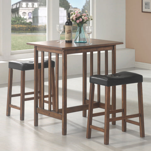 Sheeran 3-piece Counter Height Dining Table Set Nut BrownBrown