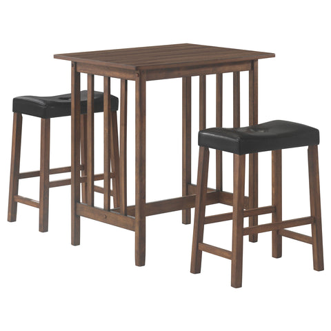 Sheeran 3-piece Counter Height Dining Table Set Nut BrownBrown