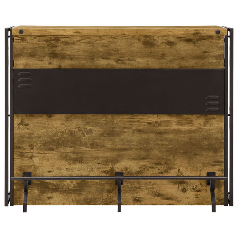 Covina 3-shelf Home Bar Wine Cabinet Rustic NutmegRustic Nutmeg