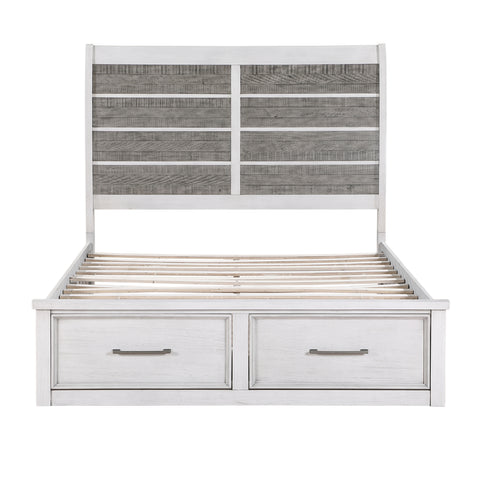 Nutmeg (3) Queen Platform Bed with Footboard Storage