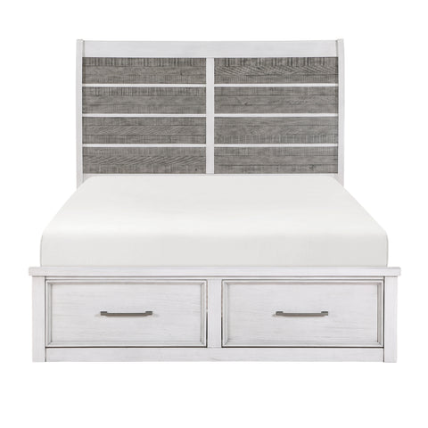 Nutmeg (3) Queen Platform Bed with Footboard Storage
