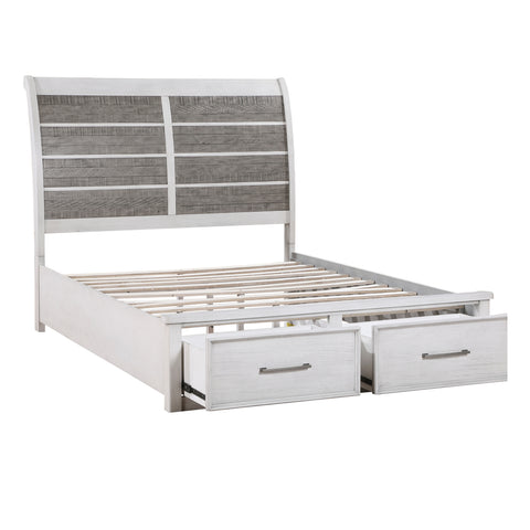 Nutmeg (3) Queen Platform Bed with Footboard Storage