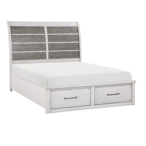Nutmeg (3) Queen Platform Bed with Footboard Storage